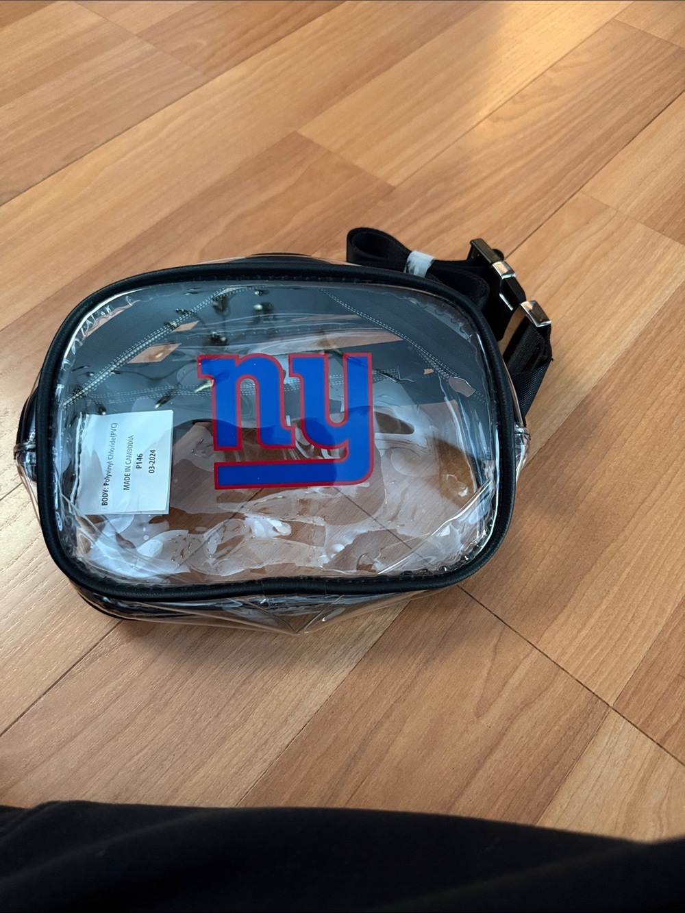 NY Giants Clear stadium waist  Bag – Black Trim